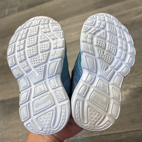 Champion Baby Girls Sneakers in Sparkly Turquoise and Purple Size 5 - Picture 5 of 5